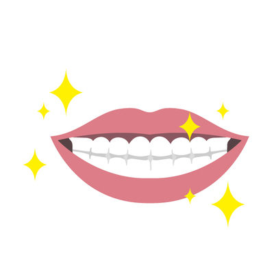 輝く白い歯