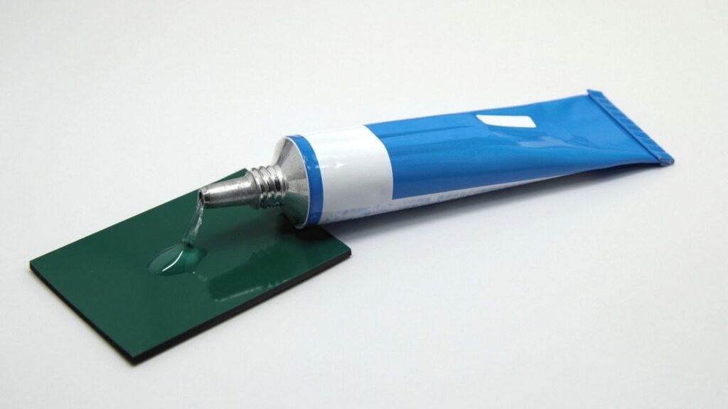 接着剤が少しだけ出ている